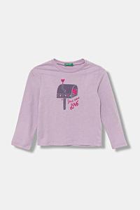 Детская хлопковая кофта с длинным рукавом United Colors Of Benetton, фиолетовый