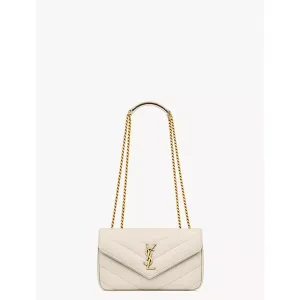 Маленькая сумка-трансформер Loulou через плечо Saint Laurent, белый