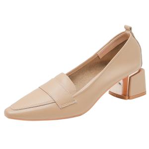 Женские туфли на платформе с массивным каблуком 5 см YAFEI XUANYU, цвет хаки