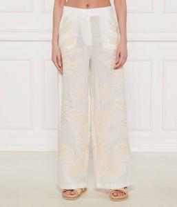 Льняные брюки кадьяк Relaxed fit Marella, экрю