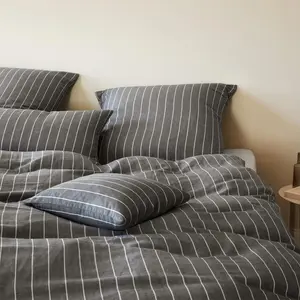 Элегантный полульняной комплект постельного белья Humble, цвет антрацит, размер 135х200+40х80 Elegante