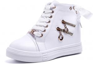 Женские повседневные спортивные ботинки FANFENG, осенне-зимние с внутренней подошвой, белые, для студенток, одиночная пара, модные невидимые танкетки (цвет: B, размер обуви: 5)