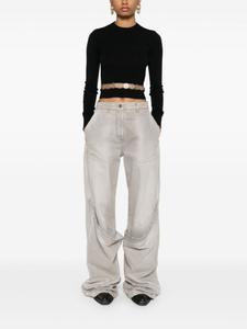 Rabanne топ в рубчик с заклепками, черный