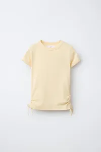 Футболка с бантиками из модала с вырезами Zara, желтый