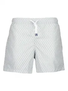 Плавки-шорты с геометричным принтом Fedeli, серый