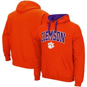 Мужской оранжевый пуловер с капюшоном Clemson Tigers Big & Tall Arch & Logo 2.0 Colosseum