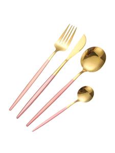 Набор столовых приборов из 24 предметов из высококачественной нержавеющей стали на 6 персон в золоте Cheffinger