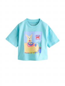 Next Футболка в синем дениме, неоново-синяя