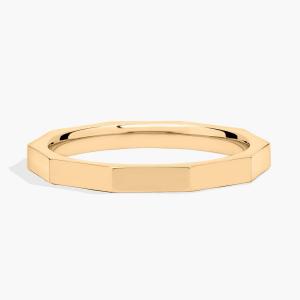 Кольцо с прямоугольной окантовкой из 18-каратного желтого золота (2 мм) Blue Nile