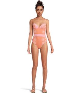Купальник Lilly Pulitzer Palma One-Piece, цвет Papaya Breezy Palm Engineered One-Piece