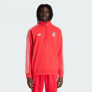Футболка Adidas Liverpool FC Originals с половинной молнией, цвет Red