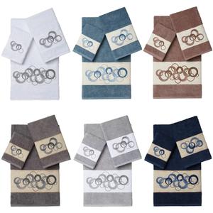 Linum Home Textiles Набор украшенных банных полотенец Annabelle из 3 предметов, темно-серый