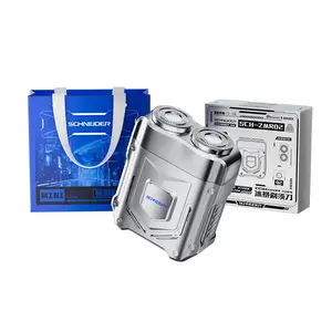 ZMR02 роторная бритва нержавеющая сталь двойное лезвие для всего тела моющаяся дорожная портативная мини подарочный набор SCHNEIDER, серебро