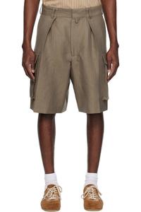 Коричневые плиссированные шорты Dries Van Noten