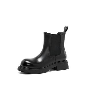 ELLE Женские короткие челси ботинки - черные (с флисовой подкладкой), цвет Black (Fleece-Lined)