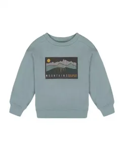 Детская толстовка из французского махрового трикотажа с мультяшным принтом - для малышей и взрослых. Deux Par Deux, зеленый