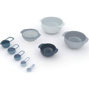 Schüssel Editions Nest 9 Plus 8 шт. из полипропилена (миска для взбивания, дуршлаг, сито, миска для смешивания, 4 мерных стакана) Joseph Joseph, синий