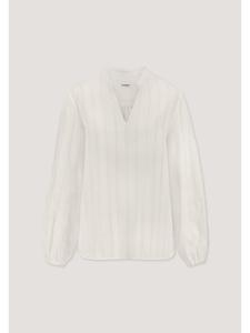 Блузка Hessnatur с вышивкой, свободного кроя, изготовлена из органического хлопка с льняными вставками, натурального белого цвета