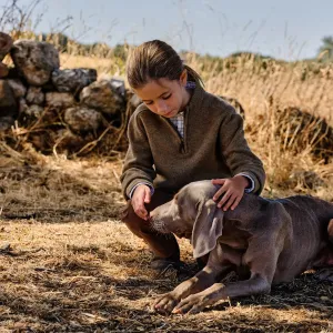 Детский свитер с половинной молнией Verhunt, коричневый