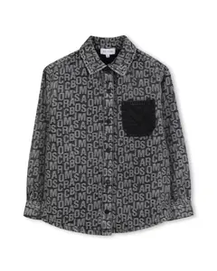 Детская рубашка для мальчика черного цвета из хлопка Marc Jacobs