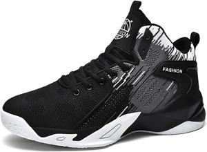 Мужские высокие кроссовки для баскетбола, модные беговые кроссовки, противоскользящие тренировочные спортивные туфли на шнуровке для мужчин, обувь для активного отдыха Generic, черный