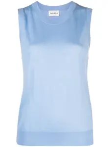 Топ тонкой вязки с круглым вырезом P.A.R.O.S.H., синий