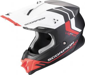 Мотокроссовый шлем Scorpion vx-16 evo air fusion, Black/White/Red