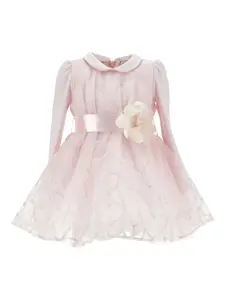 Платье из тюля с узором Monnalisa, розовый