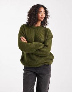 Джемпер свободного кроя с круглым вырезом ASOS DESIGN цвета хаки