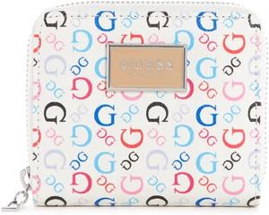 Женский кошелек GUESS McKinney Rainbow Logo Small на молнии, белый, многоцветный