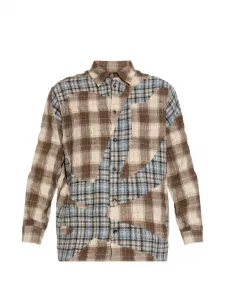 Рубашка в стиле пэчворк LOEWE, коричневый