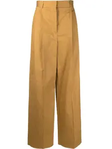 Широкие брюки с завышенной талией Ferragamo, нейтральный