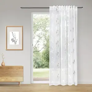 Штора Wina с закрытыми петлями, 1 шт., комплектная штора Wina Gerster, серебристый/белый