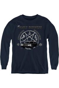 Супернатурал Спасение людей и охота на нечисть худи с длинным рукавом Gildan, темно-синий