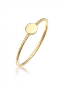 Elli Кольцо из желтого золота 375 пробы с геометрическим узором и золотым диском