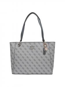 Сумка-шоппер Noelle II Tote 35 см (логотип темно-серо-коричневого цвета) с логотипом цвета сланца Guess
