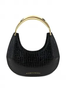 Сумка через плечо в форме полумесяца с принтом крокодила Elisabetta Franchi, черный