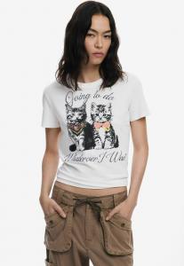 Футболка Desigual SHORT-SLEEVE CAT , White