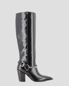 Женские базовые высокие ботинки с металлической цепочкой Blogger, черный