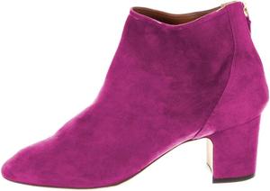 Женские формальные ботильоны FYS с круглым носком, массивным каблуком, молнией и замшей, для офиса и повседневной носки, размеры 4-15 US, Fuchsia
