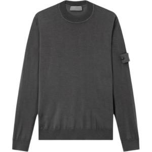 Свитер с логотипом на груди STONE ISLAND, темно серый