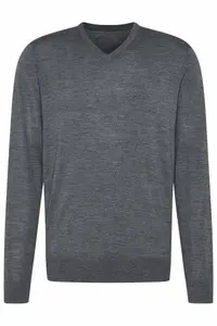 Свитер bugatti с круглым вырезом из тонкой шерсти мериноса, серый