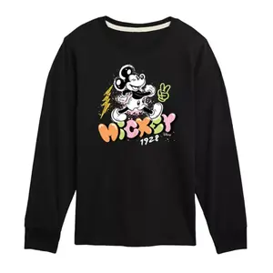 Футболка с длинным рукавом с рисунком Микки Мауса и его друзей для мальчиков 8-20 лет Disney, черный