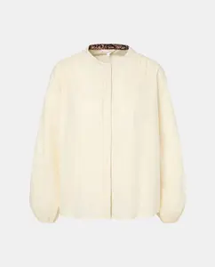 Женская однотонная блузка с коротким рукавом Southern Cotton, цвет 120 Crudo