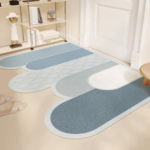 Xinglianxin Ковер 120х120 см из ПВХ для прихожей, моющийся, водостойкий, синий