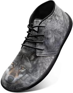 Кроссовки для трейлраннинга с животным принтом для мужчин, широкая носочная часть, ботинки с тигровым дизайном, минималистичные кроссовки Chririnla, Wolf Head Skin