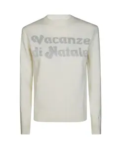 Пуловер с круглым вырезом и золотой надписью Mc2 Saint Barth, белый