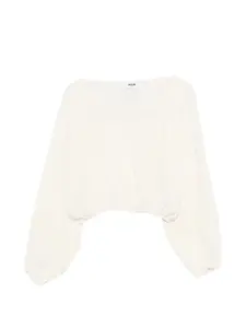 Укороченный топ с длинными рукавами Msgm Kids, бежевый