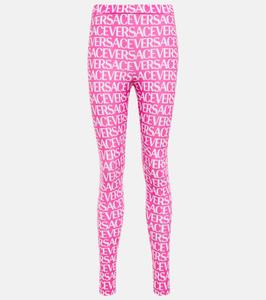 Леггинсы с логотипом Versace, Pink+White
