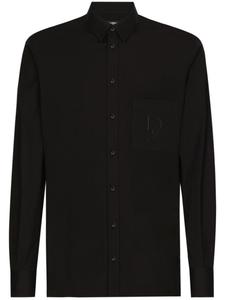 Dolce & Gabbana рубашка с вышивкой DG, черный